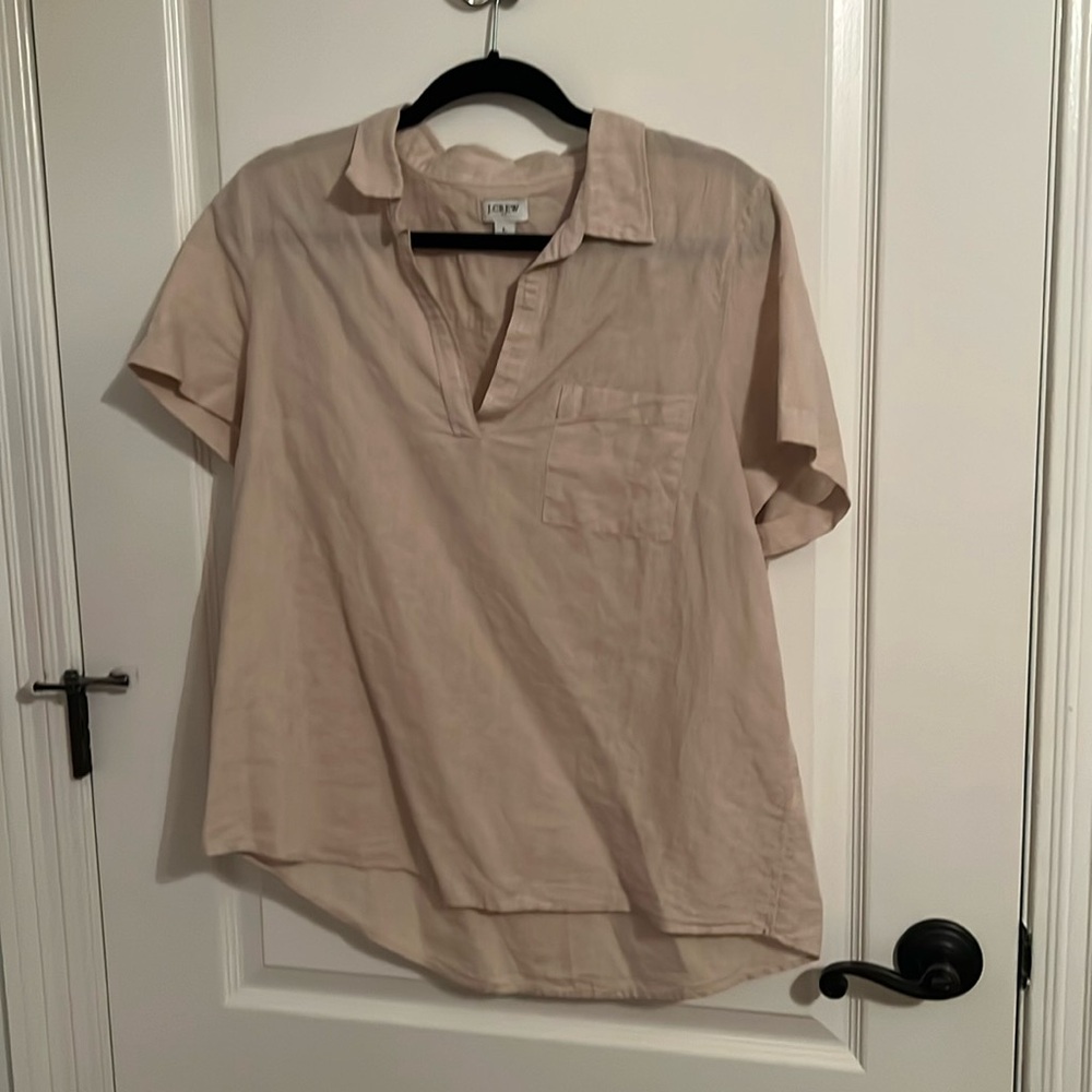 J crew linen blouse L